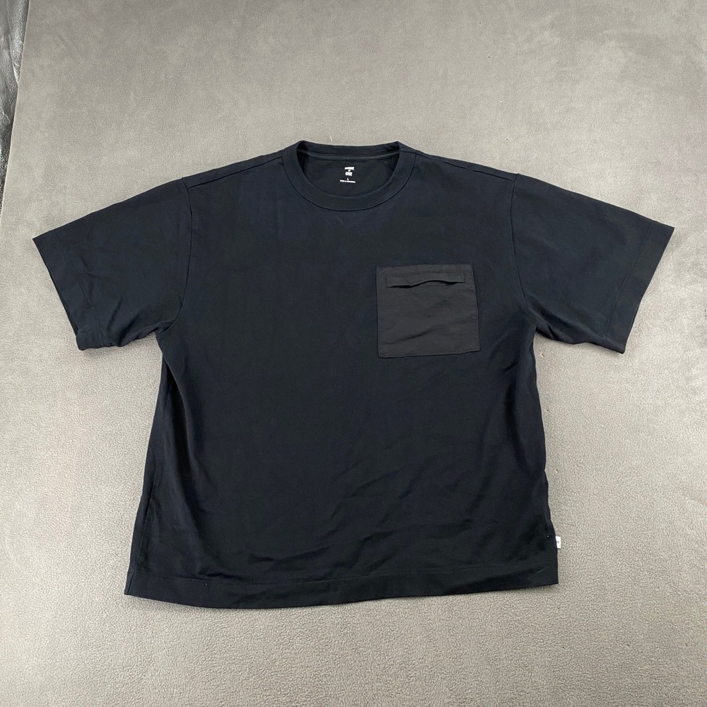 Mode of One Mens Black Cotton Short Sleeve Pocket T-Shirt Size Large